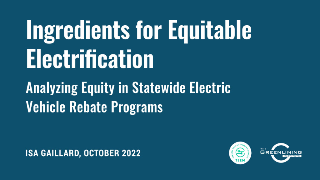 Ingredients for Equitable Electrification - The Greenlining Institute